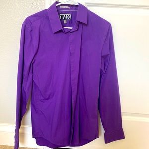 Purple 1MX Express LE Fitted Dress Shirt 15-15 1/2